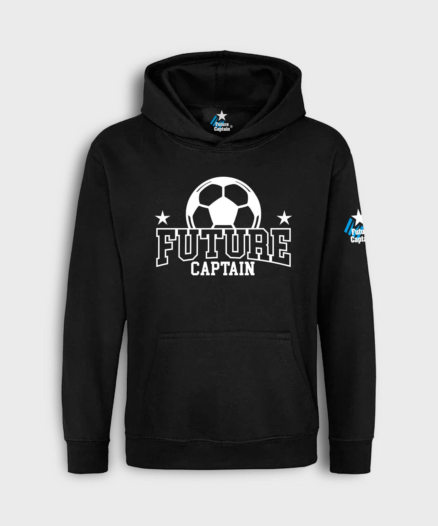 Black Kids Hoodie with Future Captain Outline design